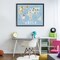 Stupell Industries Kid's Map Of World Blue Floating Frame, design by Carla Daly